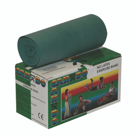 CANDO LATEX FREE EXERCISE RESISTANCE BAND (6 YD ROLL – GREEN – MEDIUM)