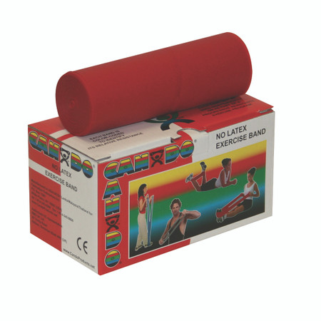 CANDO LATEX FREE EXERCISE RESISTANCE BAND (6 YD ROLL – RED – LIGHT)