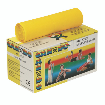 CANDO LATEX FREE EXERCISE RESISTANCE BAND (6 YD ROLL – YELLOW – X-LIGHT)
