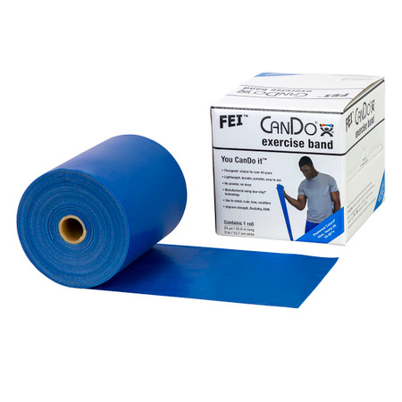 CANDO LOW POWDER EXERCISE BAND (BLUE – HEAVY, 25 YD. ROLL)