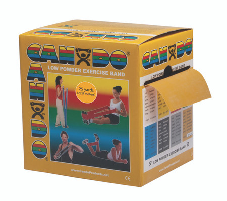 CANDO LOW POWDER EXERCISE BAND (GOLD – XXX-HEAVY, 25 YD. ROLL)