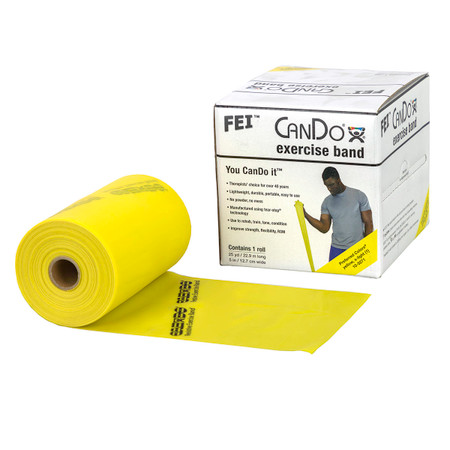 CANDO LOW POWDER EXERCISE BAND (YELLOW – X- LIGHT, 25 YD. ROLL)