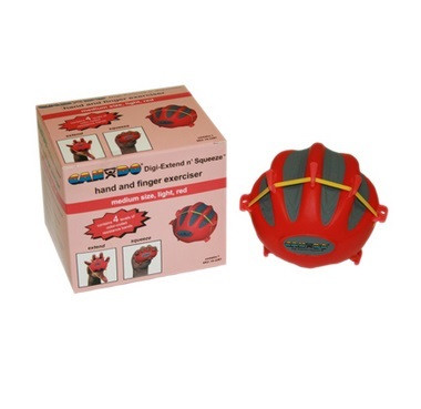 CANDO DIGI-EXTEND AND SQUEEZE HAND EXERCISER (MEDIUM, RED, LIGHT)