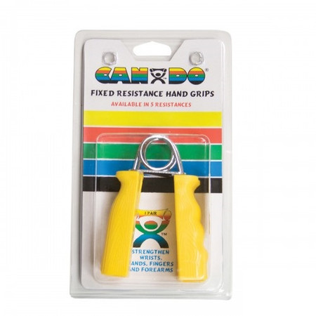 CANDO ERGONOMIC HAND GRIP (YELLOW, 3 LBS RESISTANCE, PAIR)
