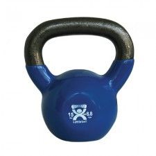 CANDO VINYL-COATED KETTLEBELL (BLUE, 15 LBS)
